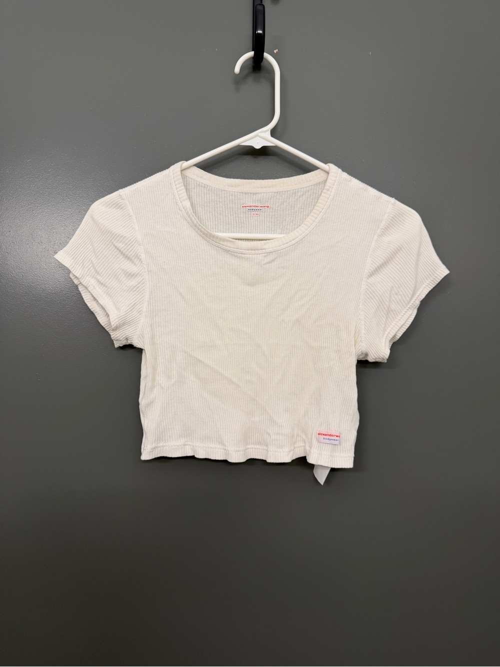 Alexander Wang Cropped Tee in Off-White